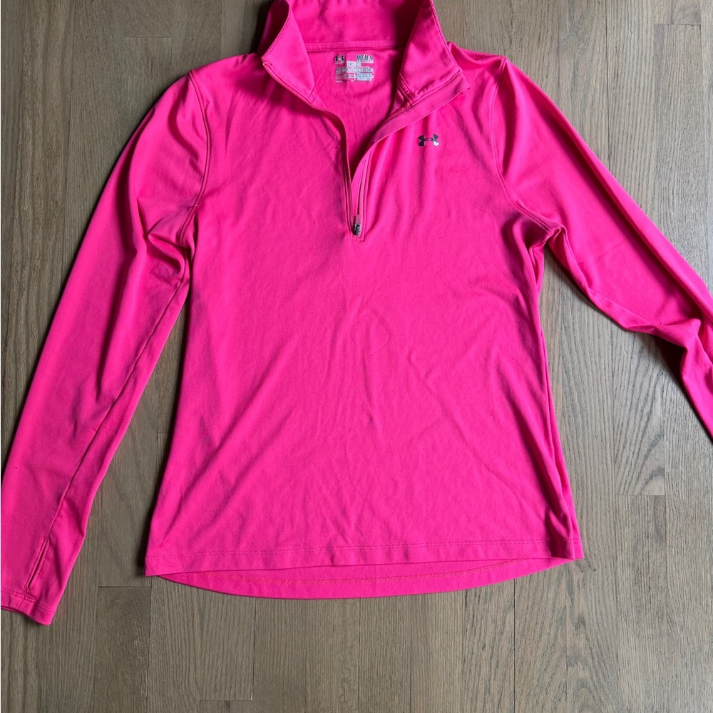 Under Armour Women's Hot Pink 3/4 Zip Top Medium